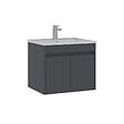 HABITAT ET JARDIN - Meuble Vasque "Side 65 v2" - 65 x 45 x 52 cm - Matte Anthracite - vignette