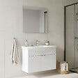 HABITAT ET JARDIN - Ensemble Meuble Vasque avec Miroir (2 Pièces) "Purus 80" - 80 x 50 x 58 cm - White - vignette