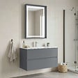 HABITAT ET JARDIN - Ensemble Meuble Vasque avec Miroir (2 Pièces) "Nest 91 v2" - 91 x 51 x 55 cm - Matte Grey - vignette