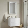 HABITAT ET JARDIN - Ensemble Meuble Vasque avec Miroir (2 Pièces) "Nest 71 v2" - 71 x 51 x 55 cm - Matte White - vignette