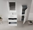 HABITAT ET JARDIN - Ensemble Meuble Vasque avec Miroir (2 Pièces) "Nest 71 v2" - 71 x 51 x 55 cm - Matte White - vignette