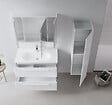 HABITAT ET JARDIN - Ensemble Meuble Vasque avec Miroir (2 Pièces) "Nuvola 100 v2" - 100 x 50 x 62 cm - White - vignette