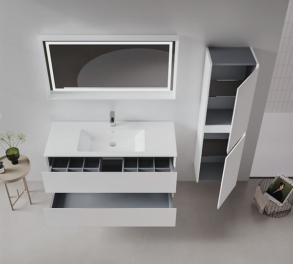 HABITAT ET JARDIN - Meuble Vasque "Nest 121 v2" - 121 x 51 x 55 cm - Matte White - large