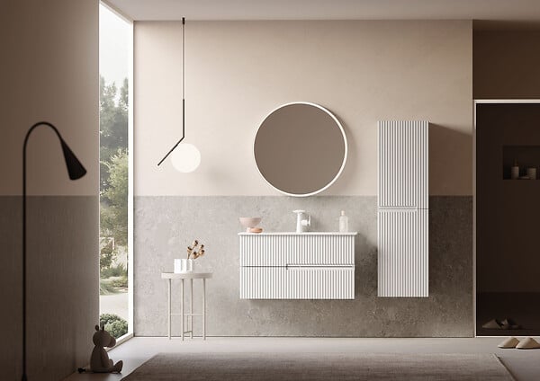 HABITAT ET JARDIN - Meuble Vasque "Moonlight 90 v2" - 91 x 51 x 51 cm - Matte White - large