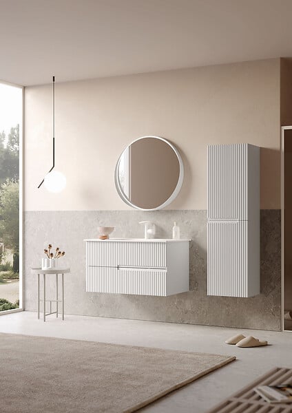 HABITAT ET JARDIN - Meuble Vasque "Moonlight 90 v2" - 91 x 51 x 51 cm - Matte White - large