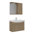 HABITAT ET JARDIN - Ensemble Meuble Vasque avec Miroir (2 Pièces) "Purus 80" - 80 x 50 x 58 cm - Oak - vignette