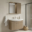 HABITAT ET JARDIN - Ensemble Meuble Vasque avec Miroir (2 Pièces) "Purus 80" - 80 x 50 x 58 cm - Oak - vignette