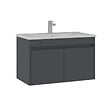 HABITAT ET JARDIN - Meuble Vasque "Side 85 v2" - 85 x 45 x 52 cm - Matte Anthracite - vignette