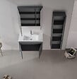 HABITAT ET JARDIN - Meuble Vasque "Side 85 v2" - 85 x 45 x 52 cm - Matte Anthracite - vignette