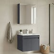 HABITAT ET JARDIN - Ensemble Meuble Vasque avec Miroir (2 Pièces) "Side 65 v2" - 65 x 45 x 52 cm - Matte Anthracite - vignette
