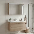HABITAT ET JARDIN - Ensemble Meuble Vasque avec Miroir (2 Pièces) "Side 100 v3" - 100 x 45 x 52 cm - Oak - vignette