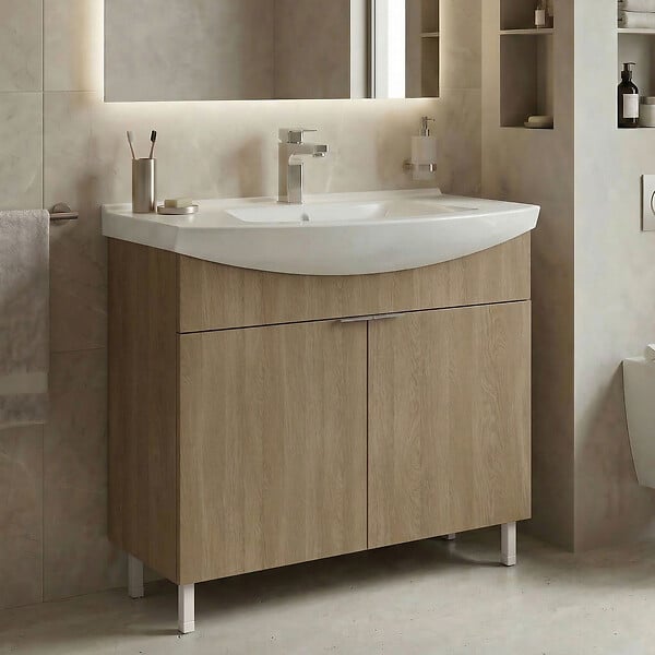 HABITAT ET JARDIN - Meuble Vasque "Purus 80" - 80 x 50 x 83 cm - Sonomo Oak - large