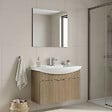 HABITAT ET JARDIN - Ensemble Meuble Vasque avec Miroir (2 Pièces) "Purus 80" - 80 x 50 x 58 cm - Oak - vignette