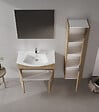HABITAT ET JARDIN - Ensemble Meuble Vasque avec Miroir (2 Pièces) "Purus 80" - 80 x 50 x 58 cm - Oak - vignette