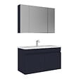 HABITAT ET JARDIN - Ensemble Meuble Vasque avec Miroir (2 Pièces) "Tivoli 100" - 100 x 45 x 57 cm - Matte Navy Blue - vignette