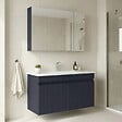 HABITAT ET JARDIN - Ensemble Meuble Vasque avec Miroir (2 Pièces) "Tivoli 100" - 100 x 45 x 57 cm - Matte Navy Blue - vignette
