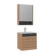 HABITAT ET JARDIN - Ensemble Meuble Vasque avec Miroir (2 Pièces) "Ricato 60" - 61 x 47 x 62 cm - Oak - vignette