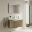 HABITAT ET JARDIN - Ensemble Meuble Vasque avec Miroir (2 Pièces) "Purus 100" - 100 x 50 x 58 cm - Oak - vignette
