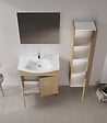 HABITAT ET JARDIN - Ensemble Meuble Vasque avec Miroir (2 Pièces) "Purus 80" - 80 x 50 x 83 cm - Oak - vignette