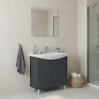 HABITAT ET JARDIN - Ensemble Meuble Vasque avec Miroir (2 Pièces) "Purus 80" - 80 x 50 x 83 cm - Matte Anthracite - vignette