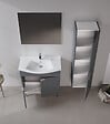 HABITAT ET JARDIN - Ensemble Meuble Vasque avec Miroir (2 Pièces) "Purus 80" - 80 x 50 x 83 cm - Matte Anthracite - vignette