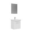 HABITAT ET JARDIN - Ensemble Meuble Vasque avec Miroir (2 Pièces) "Purus 55" - 55 x 50 x 58 cm - White - vignette