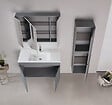 HABITAT ET JARDIN - Ensemble Meuble Vasque avec Miroir (2 Pièces) "Tivoli 100" - 100 x 45 x 66 cm - Matte Anthracite - vignette