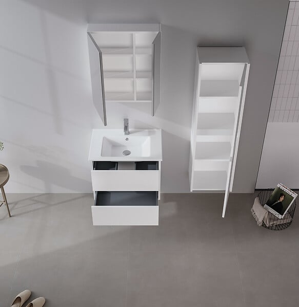 HABITAT ET JARDIN - Meuble Vasque "Side 65 v2" - 65 x 45 x 52 cm - Matte White - large