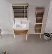 HABITAT ET JARDIN - Ensemble Meuble Vasque avec Miroir (2 Pièces) "Side 85 v2" - 85 x 45 x 52 cm - Oak - vignette