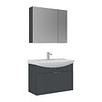 HABITAT ET JARDIN - Ensemble Meuble Vasque avec Miroir (2 Pièces) "Purus 80" - 80 x 50 x 58 cm - Matte Anthracite - vignette