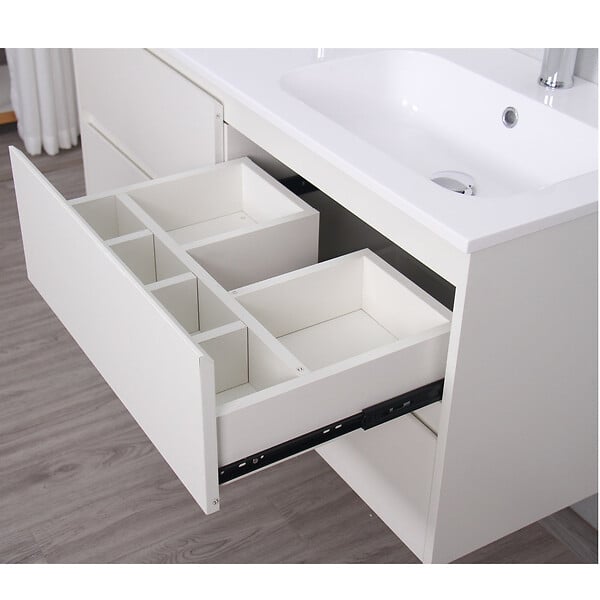 STANO - Meuble salle de bain design double vasque FORTINA largeur 120 cm blanc - large