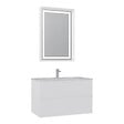 HABITAT ET JARDIN - Ensemble Meuble Vasque avec Miroir (2 Pièces) "Nest 91 v2" - 91 x 51 x 55 cm - Matte White - vignette