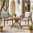 TECTAKE - Ensemble jardin bois acacia 3 pièces grège 2 chaises table plateau décoratif soleil en acacia - vignette