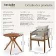 TECTAKE - Ensemble jardin bois acacia 3 pièces grège 2 chaises table plateau décoratif soleil en acacia - vignette