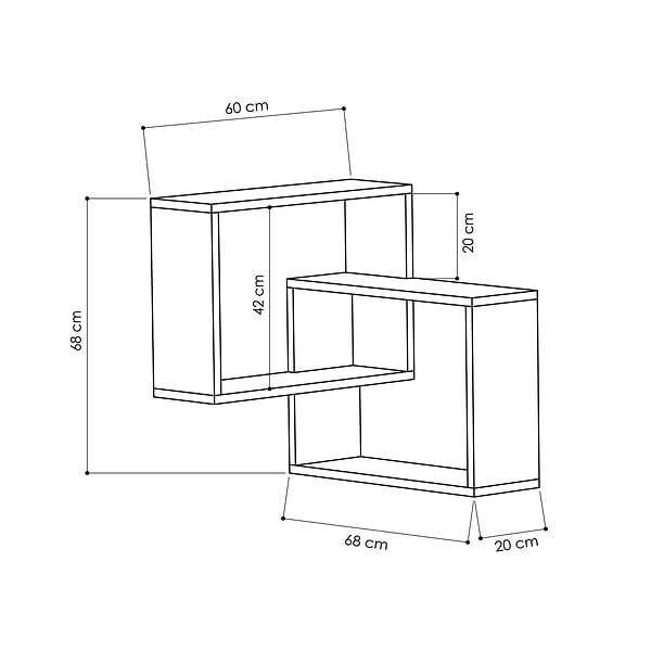 HABITAT ET JARDIN - Étagère murale en bois "Ring" - 68 x 60 x 68 cm - Chêne de Sonoma - large