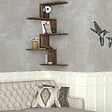 HABITAT ET JARDIN - Étagère d'angle murale en bois "Caniko" - 51 x 29 x 109 cm - Marron - vignette