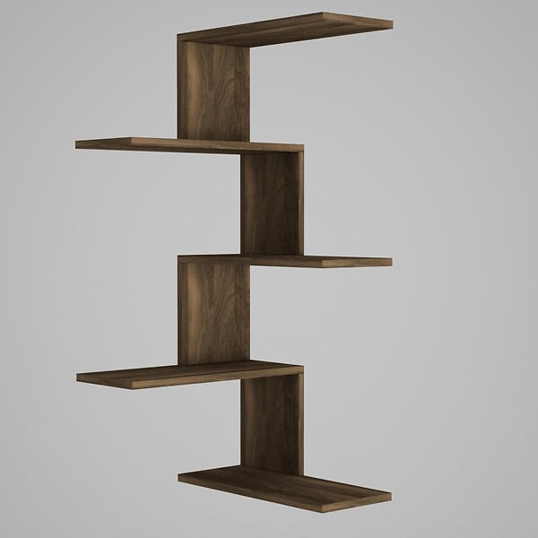 HABITAT ET JARDIN - Étagère d'angle murale en bois "Caniko" - 51 x 29 x 109 cm - Marron - large
