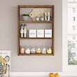 HABITAT ET JARDIN - Étagère murale en bois "PR1" - 43 x 9 x 60 cm - Noyer - vignette