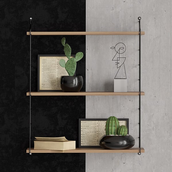 HABITAT ET JARDIN - Étagère murale en bois "Armoni" - 72 x 20 x 85 cm - Noyer - large