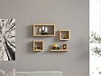 HABITAT ET JARDIN - Lot de 4 étagères murales en bois "Babi" - 43 x 15 x 23 cm - Beige - vignette