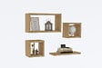 HABITAT ET JARDIN - Lot de 4 étagères murales en bois "Babi" - 43 x 15 x 23 cm - Beige - vignette