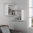 HABITAT ET JARDIN - Lot de 2 étagères murales d'angle en bois "Ring" - 68 x 60 x 68 cm - Blanc - vignette