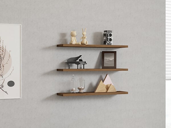 HABITAT ET JARDIN - Étagère murale en bois "Boss" - 60 x 1 x 14 cm  - Noyer - large
