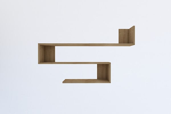 HABITAT ET JARDIN - Étagère murale en bois "Penne" - 120 x 20 x 71 cm - Chêne Saphir - large