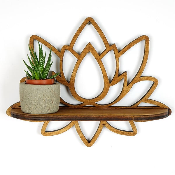 HABITAT ET JARDIN - Étagère murale en bois "Raf264" - 33 x 10 x 26 cm - Noyer - large