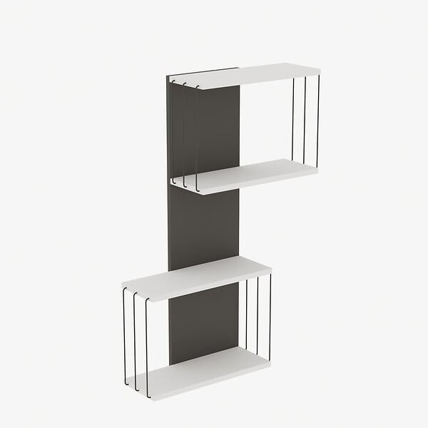 HABITAT ET JARDIN - Étagère murale en bois "Destan" - 65 x 19 x 96 cm - Blanc - large