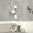 HABITAT ET JARDIN - Étagère d'angle murale en bois "Caniko" - 51 x 29 x 109 cm - Blanc - vignette