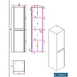 STANO - Grande armoire de rangement FORTINA hauteur 120 cm blanc 30 cm - vignette
