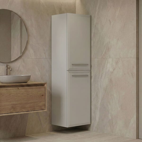 HABITAT ET JARDIN - Armoire de Salle de Bain "Nuvola 40 v3" - 40 x 32 x 138 cm - Cashmere - large