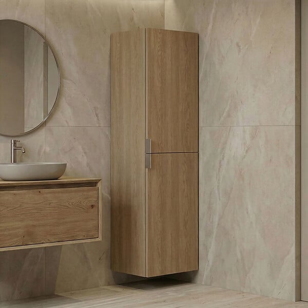 HABITAT ET JARDIN - Armoire de Salle de Bain "Purus Desna 40" - 40 x 32 x 138 cm - Sonomo Oak - large